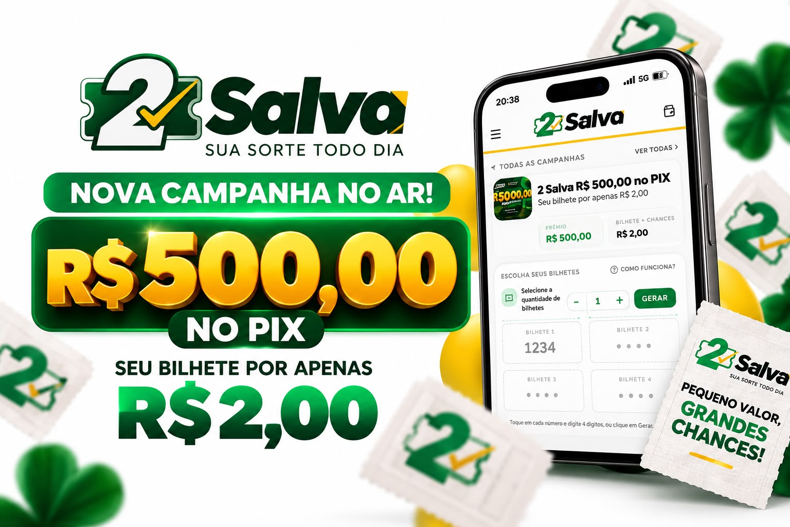 2Salva 500,00 no pix
